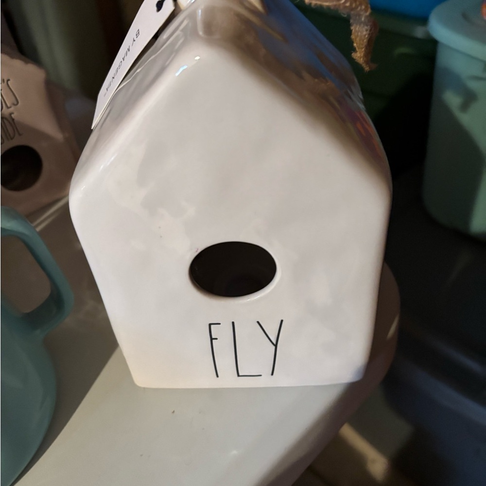 White Ceramic Birdhouse by Rae Dunn